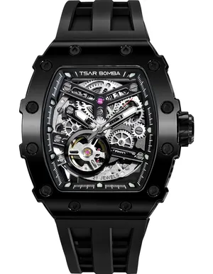 Shop TSAR BOMBA Men's Automatic Black Dial Watch for Men Online