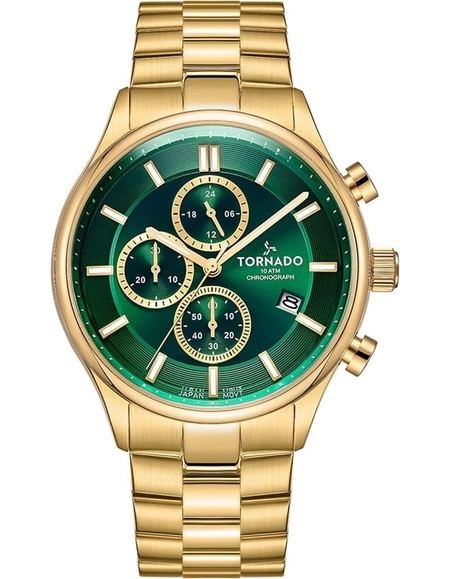 デ・ローン Buy Online Xylys Quartz Chronograph Black Dial Black Leather Strap